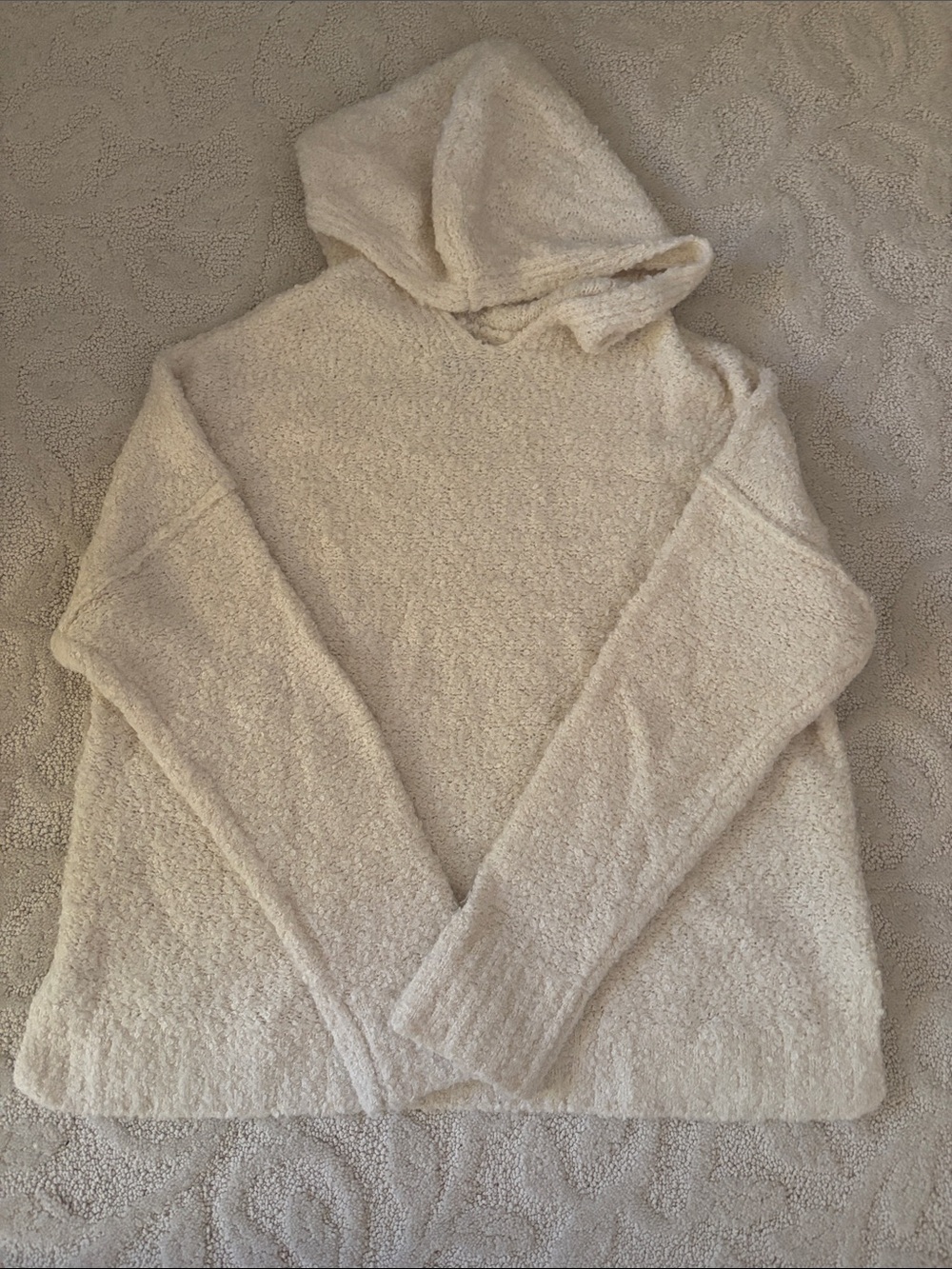a new day Cream Hooded Turtleneck Sweater